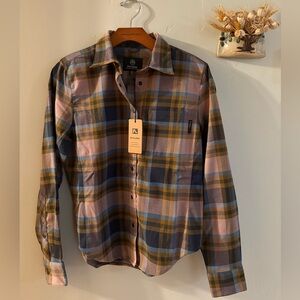 FlyLow Brigitte Tech Flannel-Plaid Button Down Shirt - Pink, Blue, and Yellow